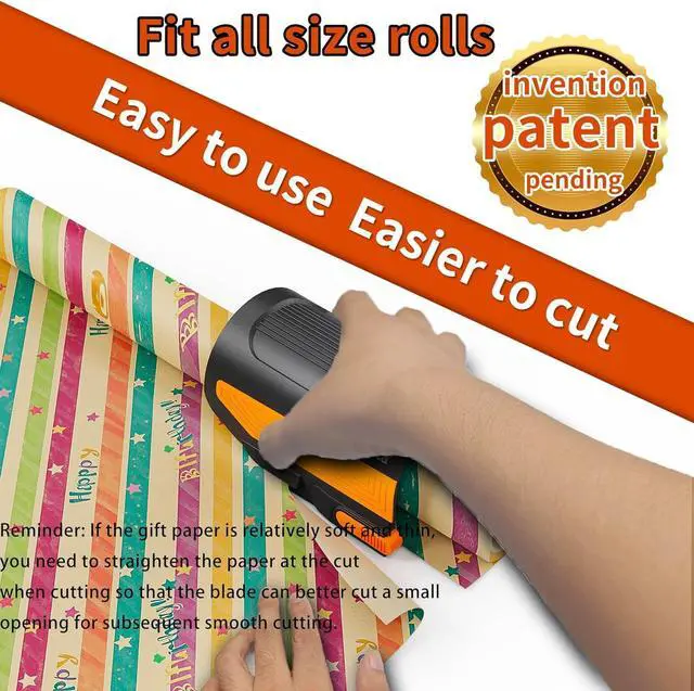 Alt view image 3 of 7 - Wrapping Paper Cutter with 3 Replaceable Blades,Slider Wrap Cutter for Gift Wrapping Accessories,Gift Wrap Cutter Tool for Holiday Gift Wrapping, Paper Cutter for Birthday Christmas