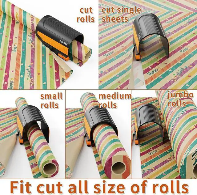 Alt view image 6 of 7 - Wrapping Paper Cutter with 3 Replaceable Blades,Slider Wrap Cutter for Gift Wrapping Accessories,Gift Wrap Cutter Tool for Holiday Gift Wrapping, Paper Cutter for Birthday Christmas