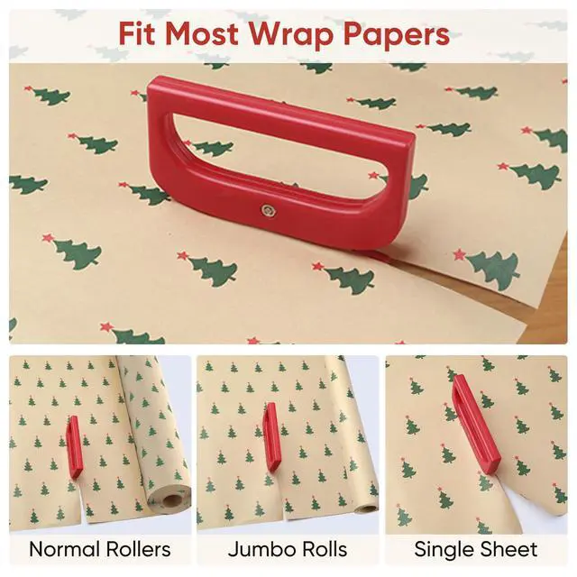 Alt view image 7 of 7 - 2 Pack Wrapping Paper Cutter, Dual-Ended Gift Wrap Cutter with 4 Blades, Effortless Gift Wrapping Supplies for Christmas, Birthday & Holidays