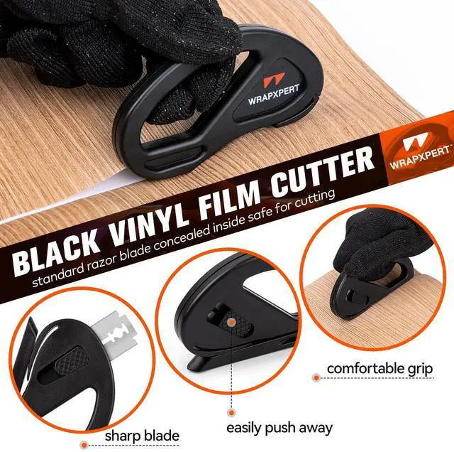 Alt view image 3 of 7 - Wrapping Paper Cutter 2Pack (7 Blades), Car Vinyl Wrap Cutting Tool Snitty Safety Vinyl Film Cutter with Razor Blade for Window Tint, Car Wrap
