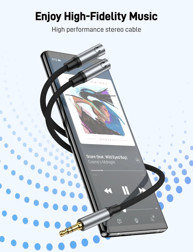 Alt view image 7 of 7 - 3.5mm Headphone Splitter, Dual 3.5mm Female Headphone Jack Audio Stereo, Extension Cable Audio Y Splitter for PS4, PS5, Xbox, Switch, PC Gaming Headsets, Phone