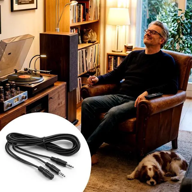 Alt view image 6 of 7 - 3.5mm Headset Splitter Stereo Female to 2-Male Y-Splitter Audio Cable 2m, 3.5mm Cable, 1/8" Headphone Jack Splitter for Speaker, Pc, Laptop, Aluminum Connector