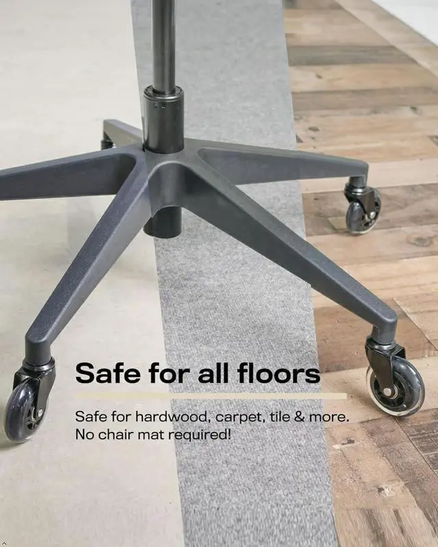 Alt view image 7 of 7 - Office Chair Wheels 3 inches Heavy Duty Soft PU Rubber Safe for Hardwood Carpet Tile Floors (Set of 5) Generally Applicable to Office Wheels, Replace Chair mats - Universal fit (Black & Clear 3inch)