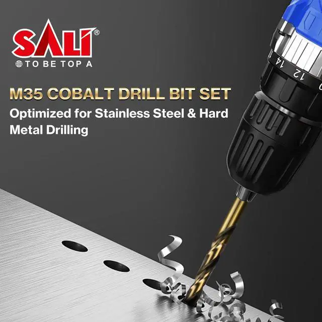 Alt view image 6 of 7 - Cobalt Drill Bit Set,20 Pack 1/16 Inch High Speed Steel Hex Shank Jobber Drill Bits, for Hardwood, Aluminum,Metal,Copper,Alloyed Steel
