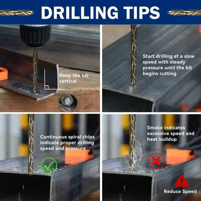 Alt view image 5 of 7 - Cobalt Drill Bit Set,20 Pack 1/16 Inch High Speed Steel Hex Shank Jobber Drill Bits, for Hardwood, Aluminum,Metal,Copper,Alloyed Steel