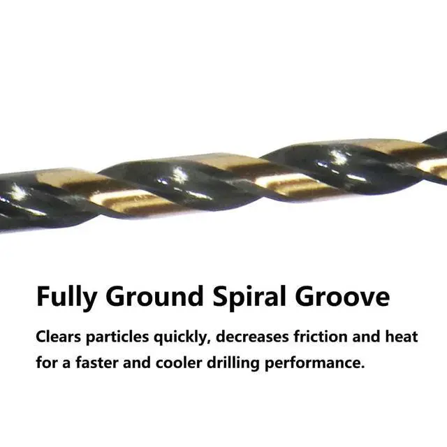 Alt view image 4 of 7 - 60PCS Micro Drill Bits Set, HSS Black Gold Mini Drill Bit for Mild Steel, Copper, Aluminum, Zinc Alloy, Wood, and Plastic, 3/64", 1/16", 5/64", 3/32", 7/64", 1/8"