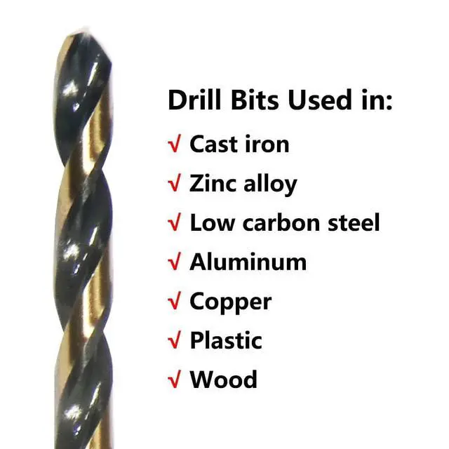Alt view image 7 of 7 - 60PCS Micro Drill Bits Set, HSS Black Gold Mini Drill Bit for Mild Steel, Copper, Aluminum, Zinc Alloy, Wood, and Plastic, 3/64", 1/16", 5/64", 3/32", 7/64", 1/8"