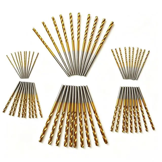Alt view image 2 of 7 - 60Pcs Micro Drill Bits Set 1/8 1/16 3/64 5/64 3/32 7/64 Jobber Length Twist Drill Bit Set for Steel Wood Plastic Aluminum Alloy