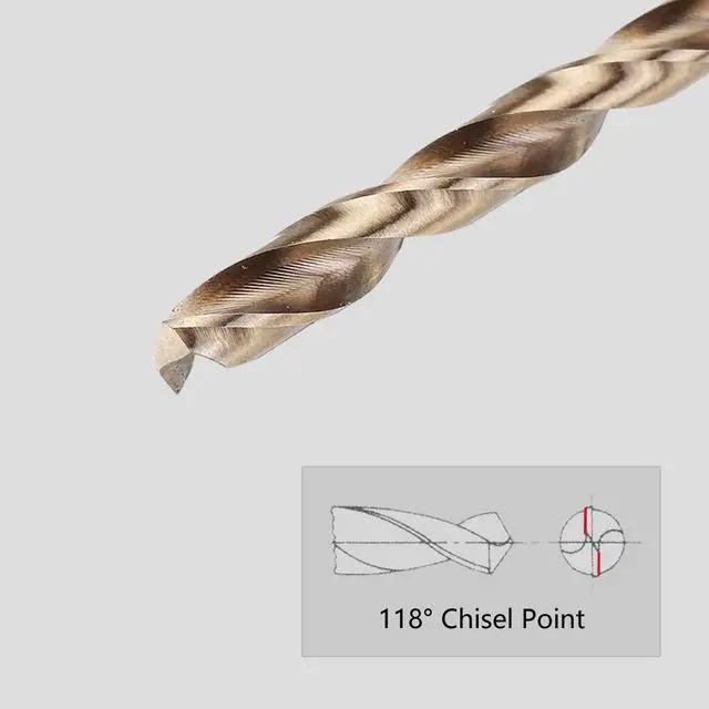 Alt view image 2 of 7 - 40-Pc M35 Cobalt Twist Drill Bit Set 3/64 to 3/32 for Hard Metal