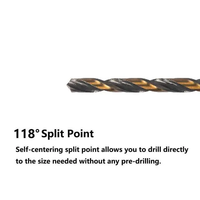 Alt view image 5 of 7 - 10PCS 1/16" Impact Hex Drill Bit Set, Black Gold Drill Bits Set, HSS Quick Change Impact Driver Drill Bit Set for Copper, Aluminum, Zinc Alloy, Wood, Plastic
