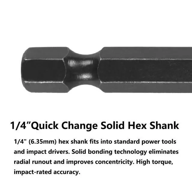 Alt view image 6 of 7 - 10PCS 1/16" Impact Hex Drill Bit Set, Black Gold Drill Bits Set, HSS Quick Change Impact Driver Drill Bit Set for Copper, Aluminum, Zinc Alloy, Wood, Plastic