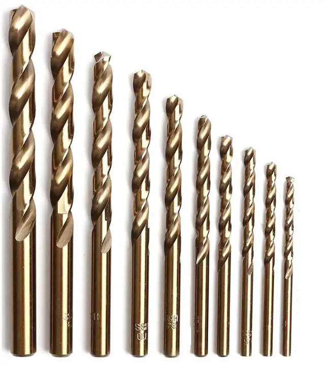 Main image of Cobalt Drill Bit Set, 1/16" to 13/64" M35 Jobber Length Twist Drill Bits for Hard Metal Cast Iron Stainless Steel Wood Plastic 10PCS