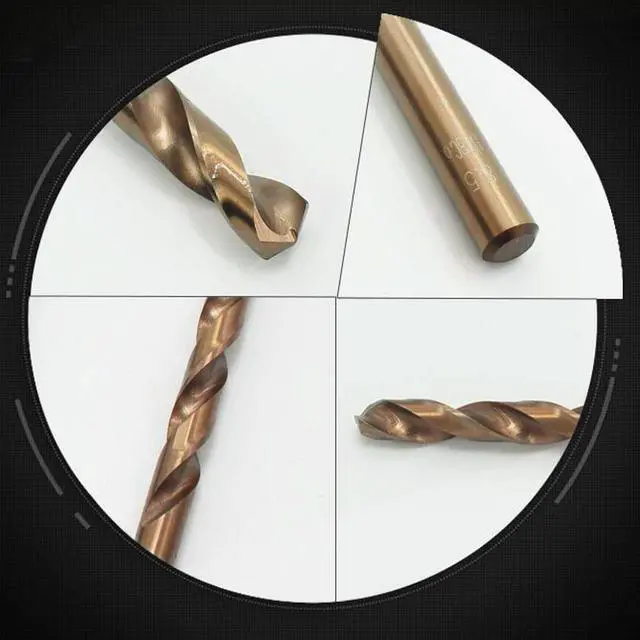 Alt view image 5 of 6 - Cobalt Drill Bit Set, 1/16" to 13/64" M35 Jobber Length Twist Drill Bits for Hard Metal Cast Iron Stainless Steel Wood Plastic 10PCS