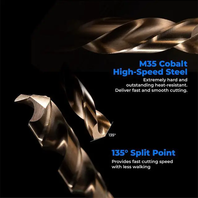 Alt view image 2 of 6 - Drill Bit Set (1.5-6.5mm,13Pcs), M35 HSS Metric Twist Drill Bit Set for Hard Metal, Stainless Steel, Cast Iron