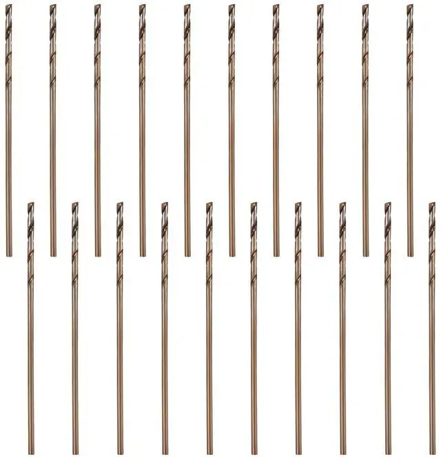 Main image of 1/32" Cobalt Drill Bit Set, 20 Pcs M35 High Speed Steel Jobber Length Twist Drills Bit Straight Shank Drills for Hard Metal, Jewelry, Stainless Steel, Circuit Board, Plastic, Wood