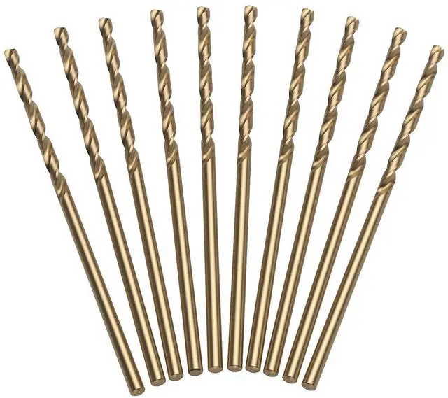 Main image of M35 Cobalt HSS Jobber Length Twist Drill Bit with Straight Shank, Heavy Duty, Drilling for Cast Iron, Heat-Treated Steel, Stainless Steel and Other Hard Materials, 10 pcs, 1/16"