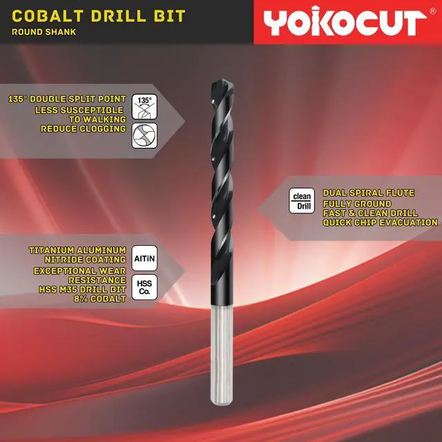 Alt view image 4 of 6 - 1/16 Inch Cobalt Drill Bit 10PCS | High Speed Steel | Drill Bit for Stainless Steel and Hardened Metal | HSS M35 Titanium Aluminum Nitride Coating