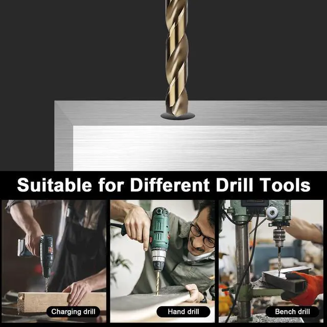 Alt view image 5 of 6 - 1/16" Cobalt Drill Bits 12Pcs, M35 HSS Metal Drill Bit Set with Storage Case for Hard Metal, Stainless Steel, Cast Iron