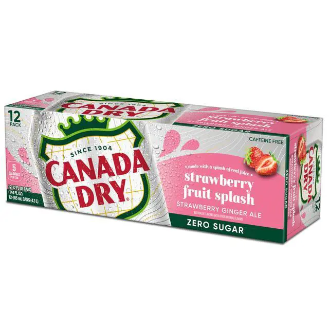 Alt view image 5 of 7 - Fruit Splash Strawberry Ginger Ale Zero Sugar Soda, 12 fl oz cans, 12 pack