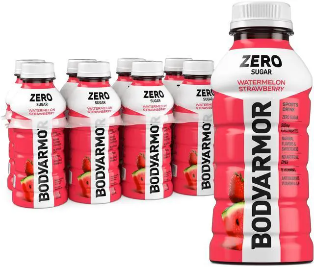 Main image of ZERO Sugar Watermelon Strawberry Electrolyte Drink, Natural Flavors, 12 Fl Oz Bottles (8 Pack), B Vitamins & Antioxidants Sugar Free Hydration
