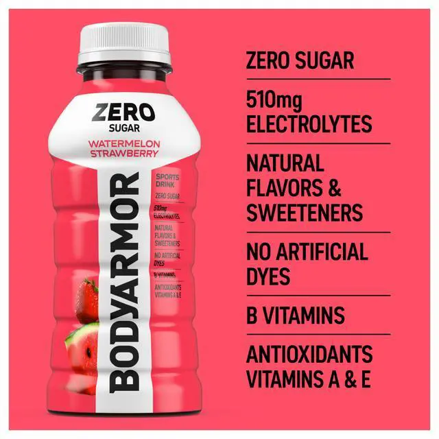 Alt view image 6 of 7 - ZERO Sugar Watermelon Strawberry Electrolyte Drink, Natural Flavors, 12 Fl Oz Bottles (8 Pack), B Vitamins & Antioxidants Sugar Free Hydration
