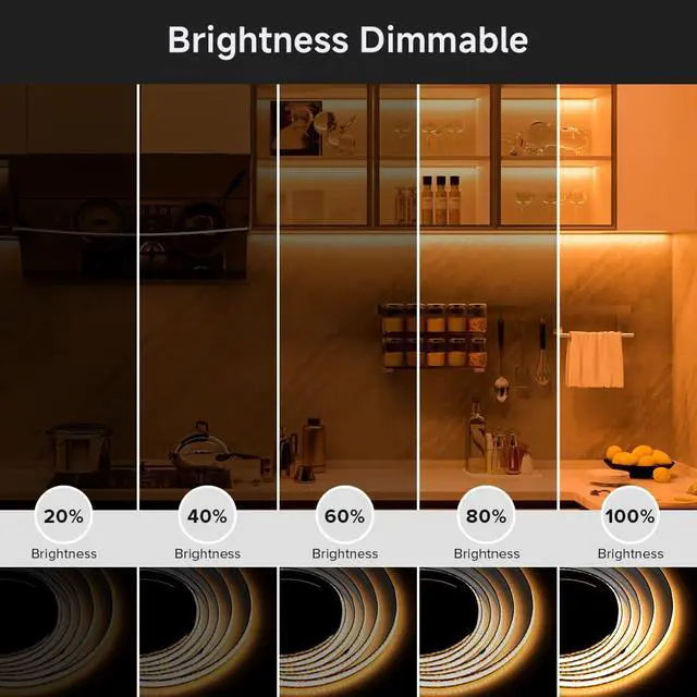 Alt view image 3 of 7 - FCOB COB LED Strip Lights 5V USB Powered Warm White 2700K 9.8FT 960LEDs Dimmable 8mm Width 90+ High CRI with 3M Tape Ultra Bright Flexible Light for TV Backlight PC Home DIY Decor