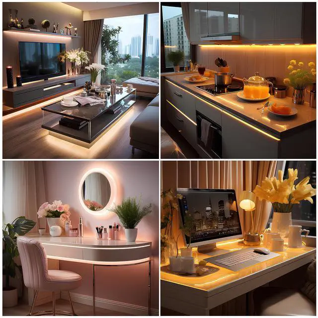 Alt view image 2 of 7 - Short LED Strip Lights, COB 5V USB, Warm White 3000k (3.28FT/1M)