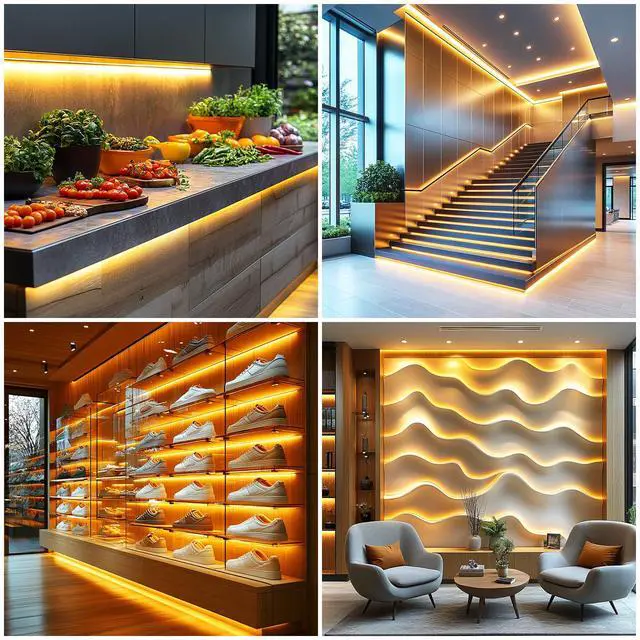 Alt view image 6 of 7 - Short LED Strip Lights, COB 5V USB, Warm White 3000k (3.28FT/1M)