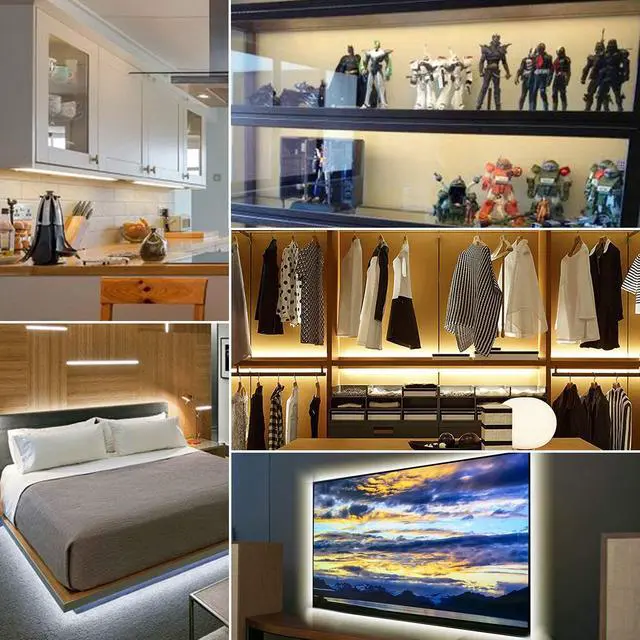 Alt view image 5 of 6 - 5V USB LED Light Strip 4.9ft, Warm White Under Cabinet Lighting