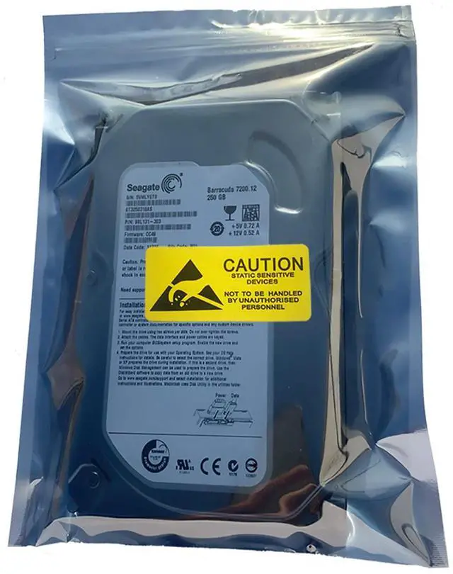 Main image of 50pcs Anti Static Bags,5.9x7.87in/15x20cm Resealable ESD Bags for SSD HDD with 50pcs Labels, Anti-static Bag for 3.5'' Hand Drive or Varieties of Electronic Device