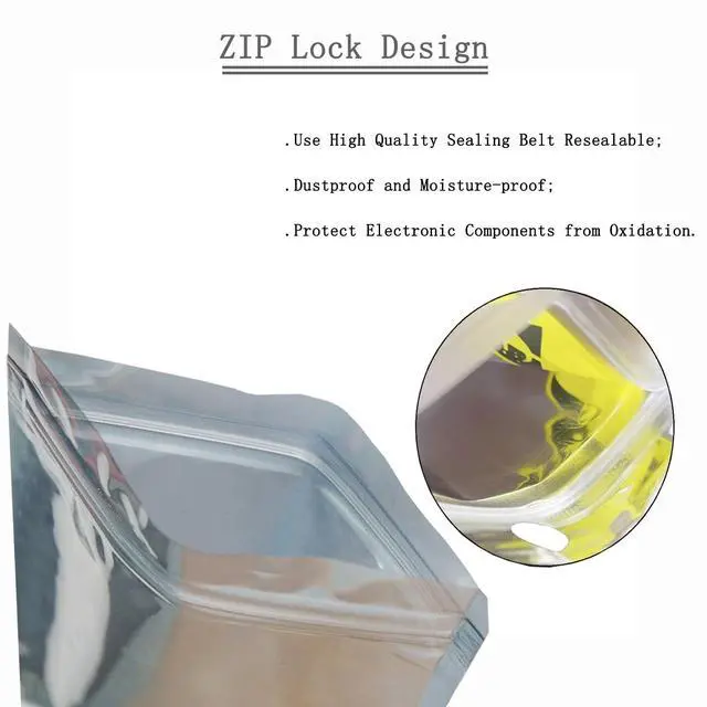 Alt view image 5 of 6 - 100pcs 3.94 * 5.91 Inch Anti Static Bags Resealable Shielding Small ESD Bag