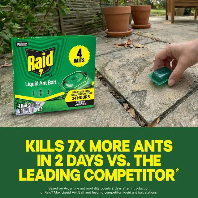 Alt view image 3 of 7 - Outdoor Liquid Ant Bait, Starts Killing Listed Ants Within 24 Hours, Effective Outdoors, Pre-Filled and Ready-To-Use - 4 Count