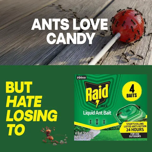 Alt view image 5 of 7 - Outdoor Liquid Ant Bait, Starts Killing Listed Ants Within 24 Hours, Effective Outdoors, Pre-Filled and Ready-To-Use - 4 Count