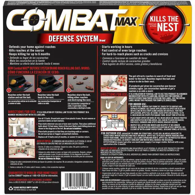 Alt view image 6 of 7 - Max Defense System, 12 Small Roach Killing Baits, 0.4 Oz Gel