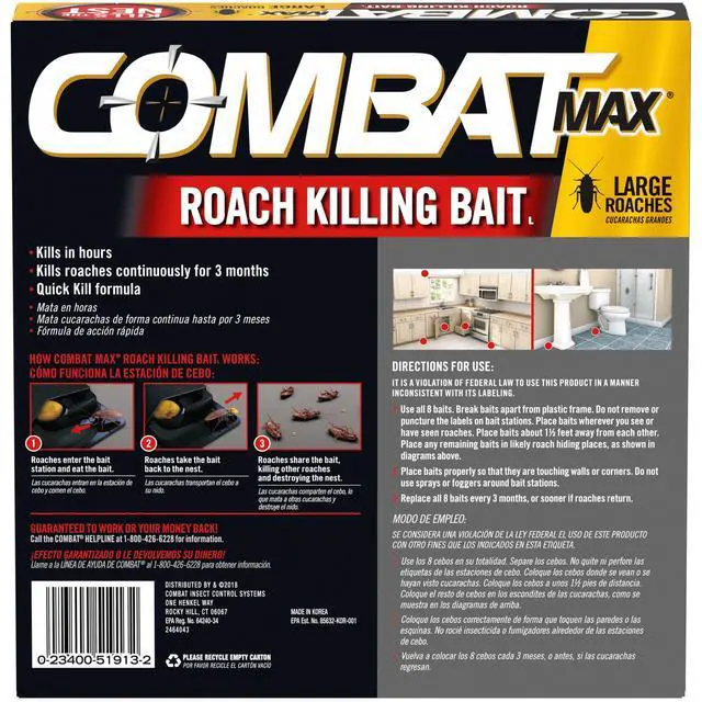 Alt view image 6 of 7 - Max Roach Killing Bait, Large Roaches, Kills the Nest, 8 Count
