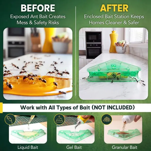 Alt view image 2 of 7 - 8 Pack Ant Bait Stations Refillable, Indoor and Outdoor Use