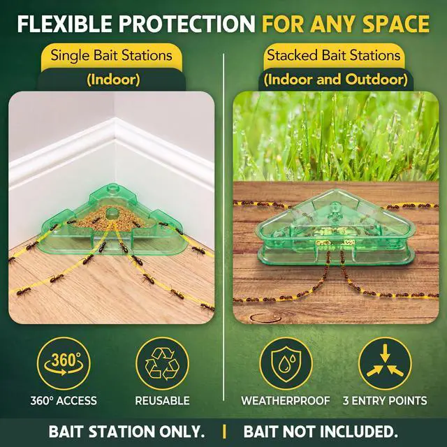 Alt view image 3 of 7 - 8 Pack Ant Bait Stations Refillable, Indoor and Outdoor Use