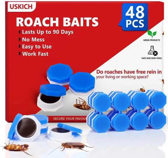 Main image of 48Pack Roach Gel Bait,Roach Repellent for Home - Fast Acting Cockroach Killer Gel,Roach Killer Indoor Infestation Solution,Long Lasting Natural Roaches Control for Kitchen, Bathroom, Garage