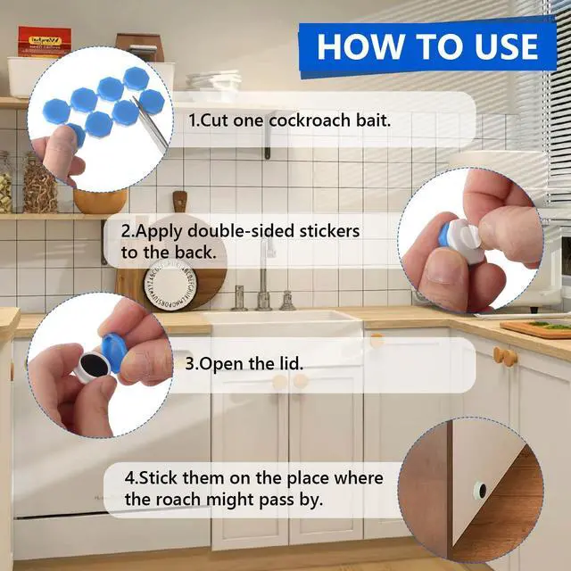 Alt view image 4 of 7 - 48Pack Roach Gel Bait,Roach Repellent for Home - Fast Acting Cockroach Killer Gel,Roach Killer Indoor Infestation Solution,Long Lasting Natural Roaches Control for Kitchen, Bathroom, Garage