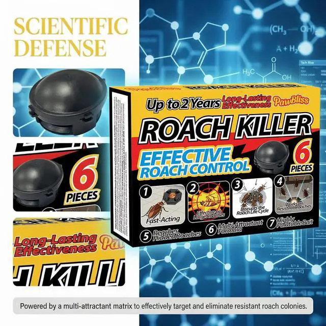 Alt view image 2 of 7 - Roach Killer Indoor Infestation Bait Stations Large Roach Control, Nest Targeting Formula, Child-Resistant Design, No-Mess Easy Use, 6 Pack
