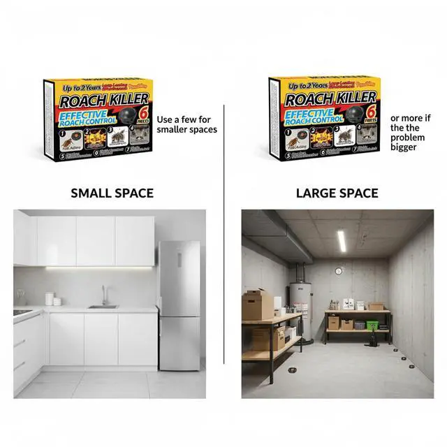 Alt view image 6 of 7 - Roach Killer Indoor Infestation Bait Stations Large Roach Control, Nest Targeting Formula, Child-Resistant Design, No-Mess Easy Use, 6 Pack