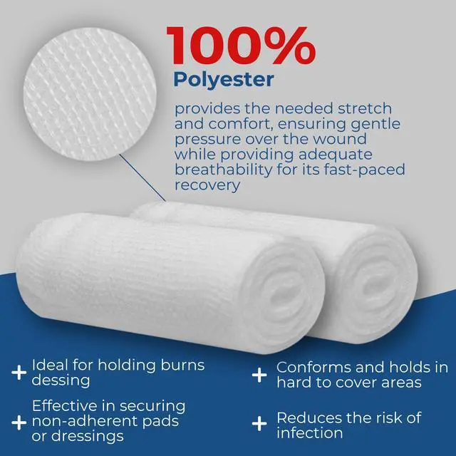 Alt view image 3 of 5 - Gauze Rolls 3 inch 36 Rolls Premium Quality Lint and Latex-Free Rolled Gauze 3 inches x 4.1 Yards - Conforming Stretch Bandages Designed for Effective Wound Care & Comfort