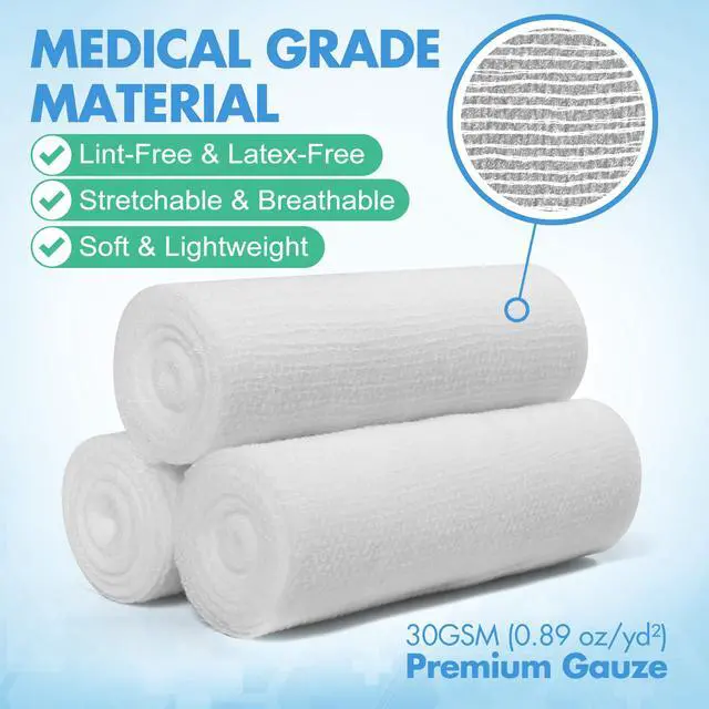 Alt view image 2 of 7 - Gauze Rolls, 4 Inch x 4.1 Yards, Conforming Stretch Gauze Bandage