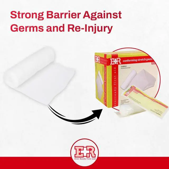 Alt view image 2 of 6 - Sterile Conforming Gauze Roll Bandage - Box of 12-4 inch