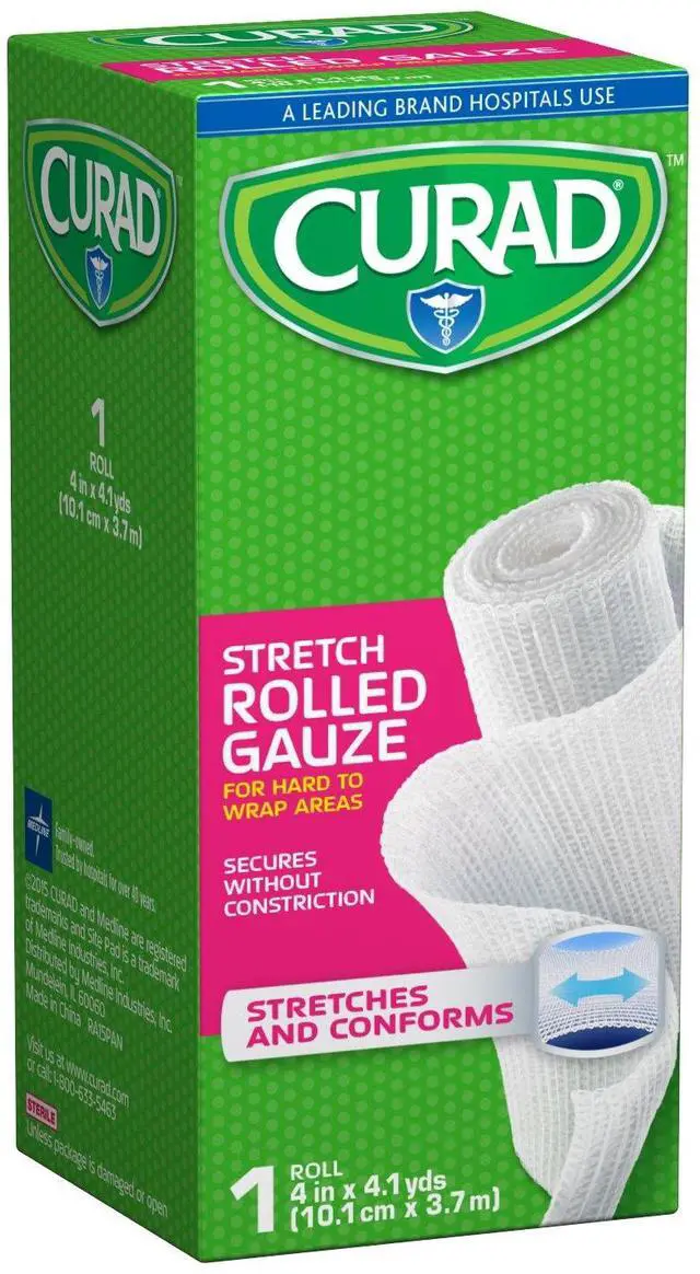 Main image of Cotton Stretch Gauze Bandage Roll, 4-Inch x 4.1-Yard Roll, Box of 1