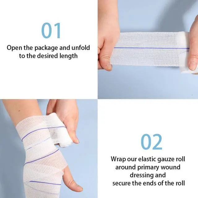 Alt view image 5 of 7 - Gauze Bandage Rolls 24 Pack for Dressing All Types of Wounds Individually 3in x 4.1yd Breathable Conforming Stretch Gauze Wrap