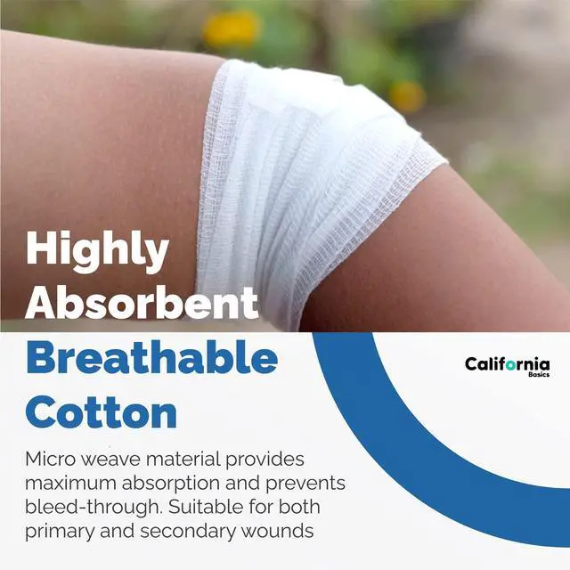 Alt view image 3 of 7 - 24-Pack Gauze Bandage Roll with Tape, 4 Inches x 4 Yards - Soft, Stretchable & Breathable Wrap for Wound Care, First Aid & Medical Supplies - White