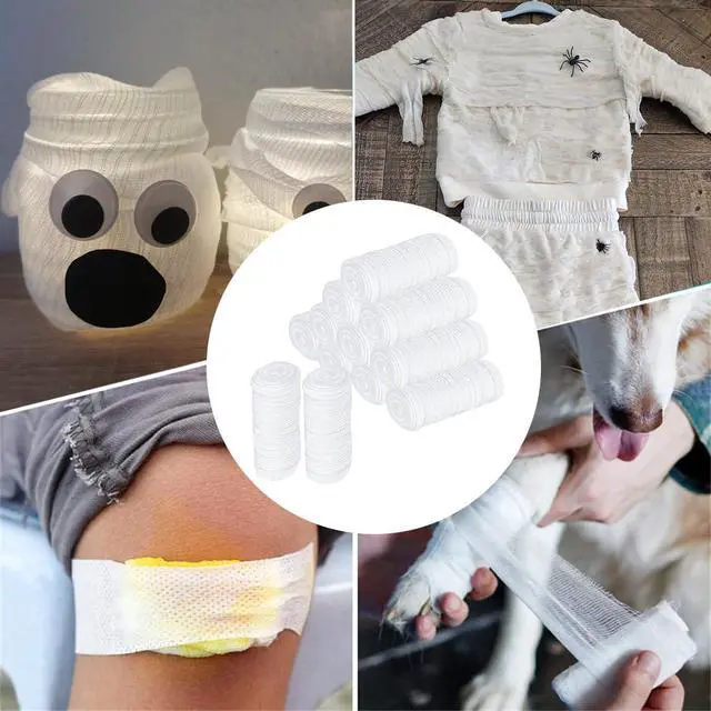 Alt view image 7 of 7 - Conforming Stretch Gauze Bandages 4 in x 2.1 Yards Stretched Dressing Wrap Breathable Gauze Bandage Roll for Wound Care 12 Rolls