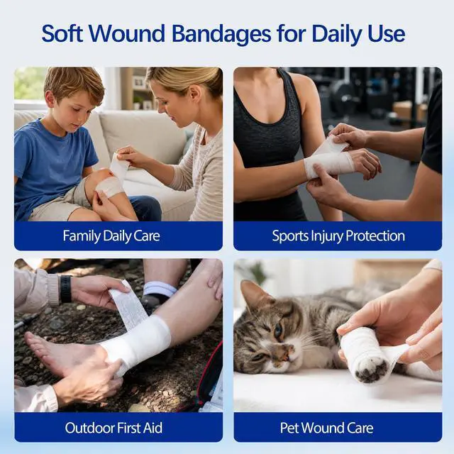 Alt view image 5 of 6 - Sterile Gauze Roll 3 in x 4.1 Yards, First Aid Gauze Bandage, 12 Rolls