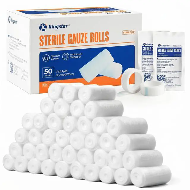 Main image of Sterile Gauze Rolls 2in x 4.1 Yards, 12 Pack Conforming Stretch